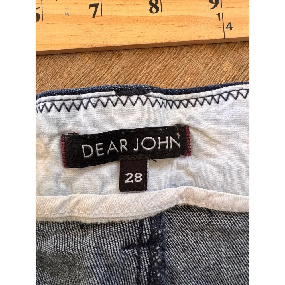 Dear John Classic Dark Wash Denim Cuffed Chino Shorts Size 28 - Picture 3 of 8